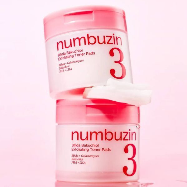 Відлущувальні тонер&ndash;пади з бакучіолом та кислотами Numbuzin No.3 Bifida Bakuchiol Exfoliating Toner Pads 70 шт cos287 фото