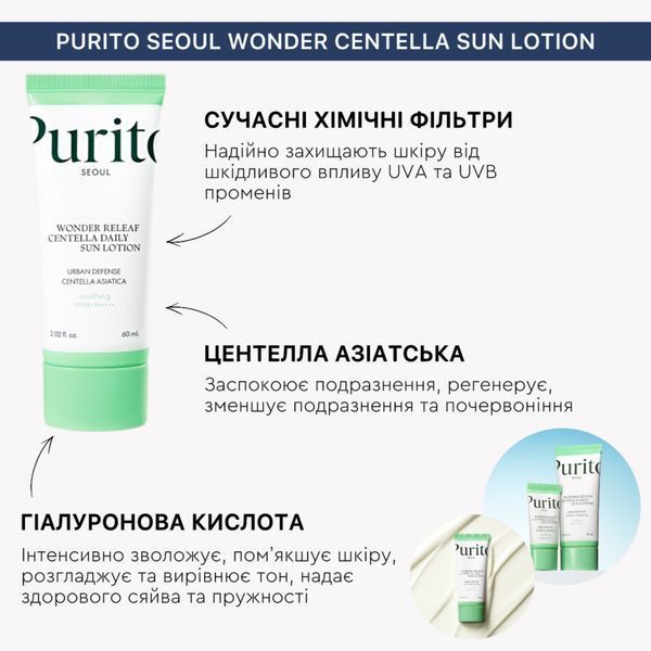SPF-крем лосьйон з центеллою Purito Seoul Wonder Releaf Centella Daily Sun Lotion cos105 фото