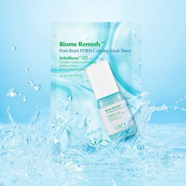 Охолоджувальна та заспокійлива тканинна маска UIQ Biome Remedy Pore Reset PDRN Calming Mask Sheet 1 шт cos1075 фото