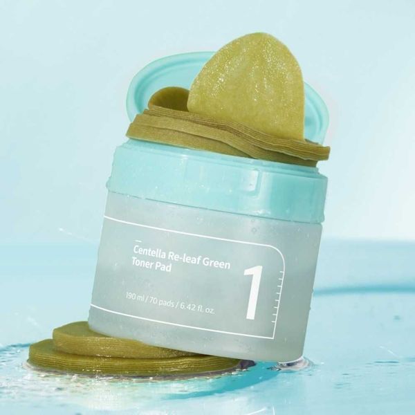 Заспокійливі тонер&ndash;пади з центеллою та пантенолом Numbuzin No.1 Centella Re-Leaf Green Toner Pad 70 шт cos288 фото