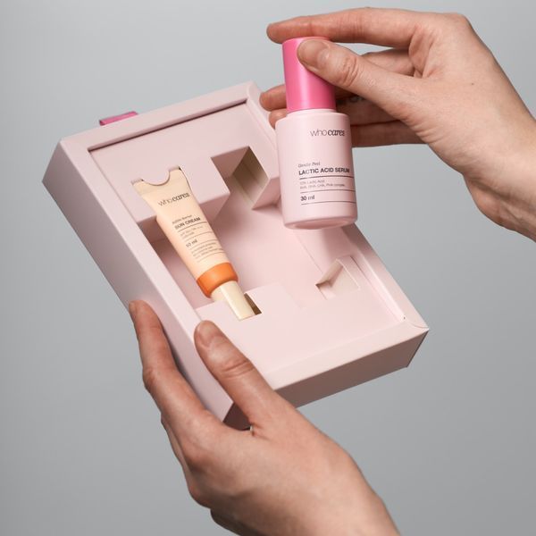 Набір засобів для обличчя WhoCares Gentle Peel Lactic Acid Serum x Bifida Barrier Sun Cream cos754 фото