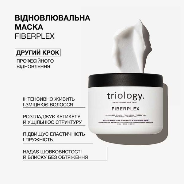 Відновлювальна маска для пошкодженого волосся Triology Fiberplex 330 мл  cos040 фото