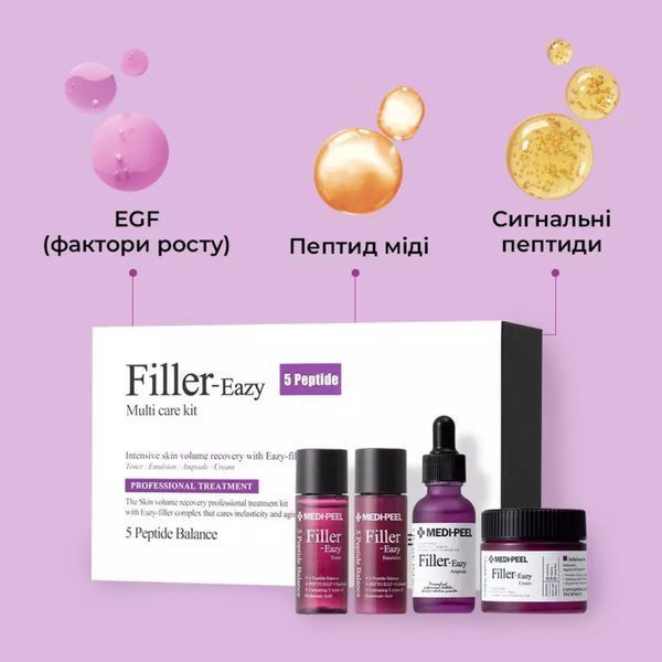 Ліфтінг-набір омолоджуючих засобів для пружності шкіри MEDI PEEL Filler Eazy Multi Care Kit, 4 продукти cos760 фото