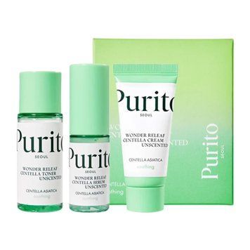 Набір мініатюр засобів з центеллою без ефірних олій Purito Seoul Wonder Releaf Centella Mini Kit Unscented cos764 фото