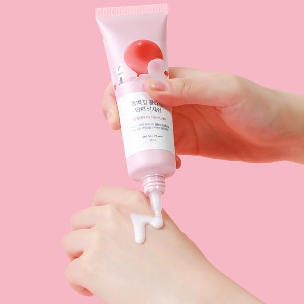 Сонцезахисна сироватка з колагеном ROUND LAB Camellia Deep Collagen Firming Sun Serum 50 мл cos960 фото