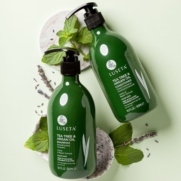 Заспокійливий шампунь для схильного до жирності волосся Luseta Beauty Tea Tree & Argan Oil Shampoo 500 мл cos486 фото