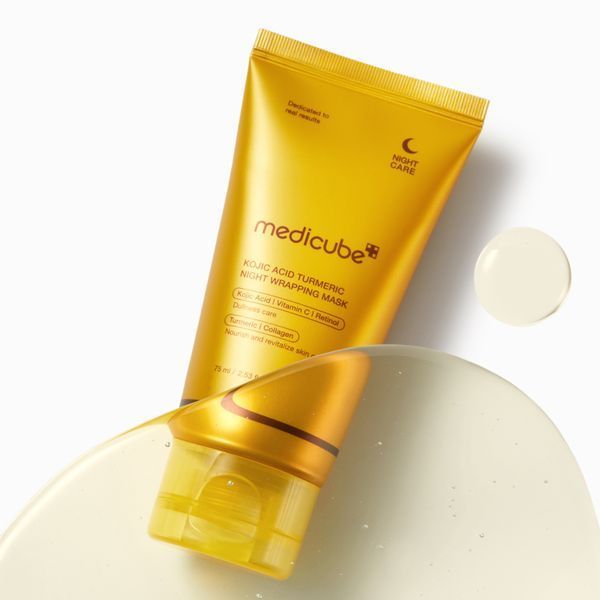 Нічна маска-плівка з койєвою кислотою та куркумою Medicube Kojic Acid Turmeric Night Wrapping Mask 75 мл cos286 фото