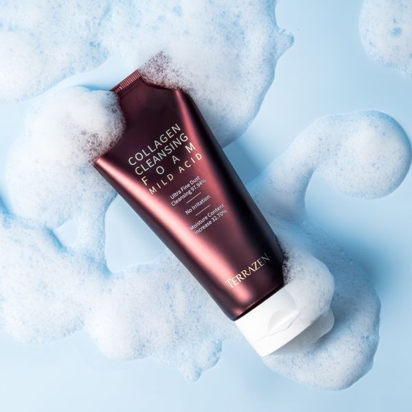 Мʼяка пінка для очищення шкіри з колагеном Terrazen Collagen Cleansing Foam Mild Acid 140 мл cos1132 фото