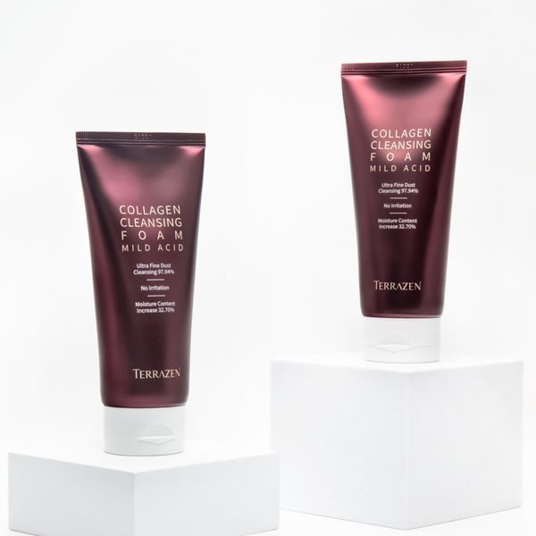 Мʼяка пінка для очищення шкіри з колагеном Terrazen Collagen Cleansing Foam Mild Acid 140 мл cos1132 фото