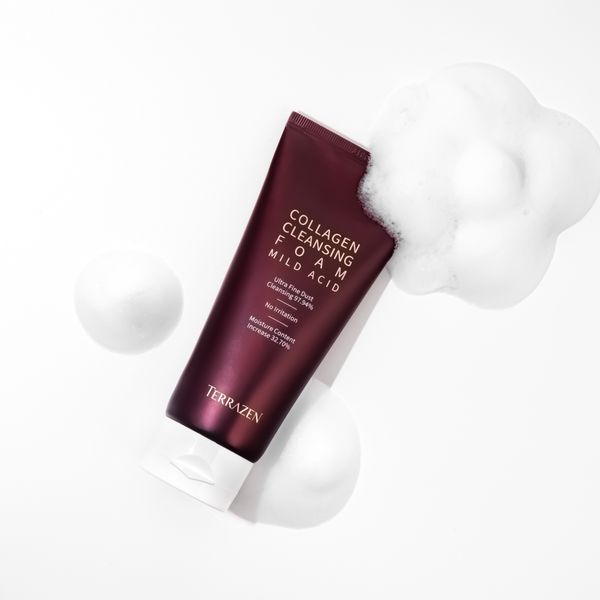 Мʼяка пінка для очищення шкіри з колагеном Terrazen Collagen Cleansing Foam Mild Acid 140 мл cos1132 фото